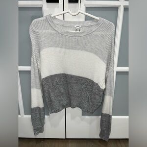Garage Gray and White Striped Sweater